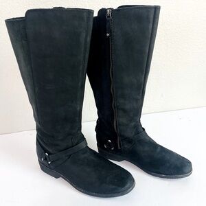 Teva De La Vina Dos Black Tall Leather Boots Size 9